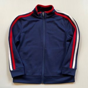 Old Navy track jacket, blue with red and white stripes on arms.  Size 5